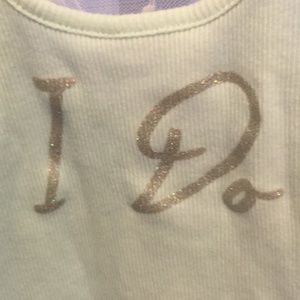 Betsey Johnson “I DO” lace tank top